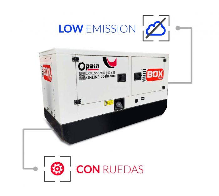 Opein | Alquiler y venta de generador eléctrico pequeño diésel, trifásico, 12 kva y motor Honda GX 630 de bajo consumo en Canarias, Madrid y Marruecos.