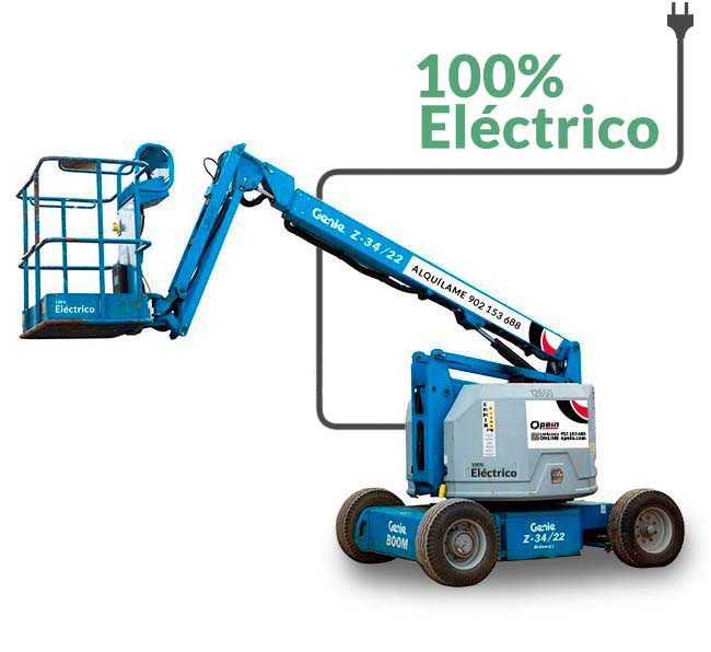 Opein | Alquiler y venta de plataforma elevadora articulada eléctrica Genie z34 22n de 12 metros 227kg en Canarias y Madrid.