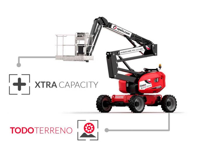 Opein | Alquiler y venta de plataforma elevadora articulada todoterreno diésel Manitou 160 atj+, 16 metros 400kg en Canarias y Madrid.