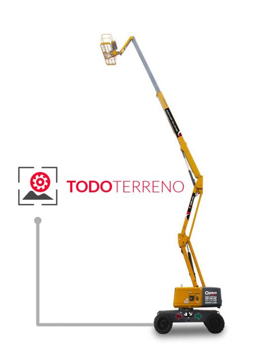Opein | Alquiler y venta de articulada todoterreno diesel Haulotte ha26rtj pro de 26 metros 250kg en Madrid, Canarias y Marruecos.