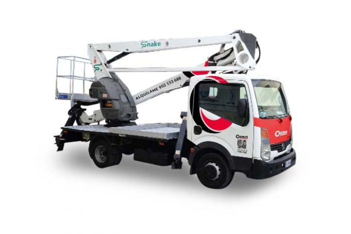 Opein | Alquiler y venta de cesta camión diésel articulada Oil&Steel Snake 189 Smart 18m 200kg en Canarias, Madrid y Marruecos.