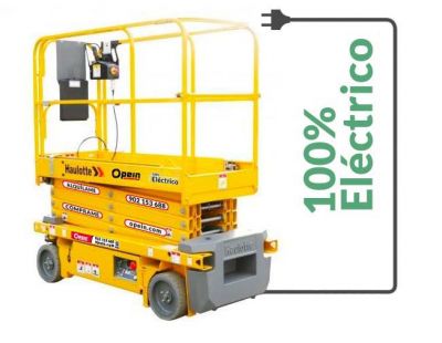 Opein | Alquiler y venta de plataforma elevadora de tijera eléctrica de 8 metros interior-exterior 230kg en Madrid, Canarias y Marruecos.