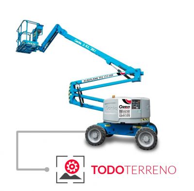 Opein | Alquiler y venta de plataforma elevadora articulada todoterreno diésel de 18 metros 230kg en Canarias, Madrid y Marruecos.