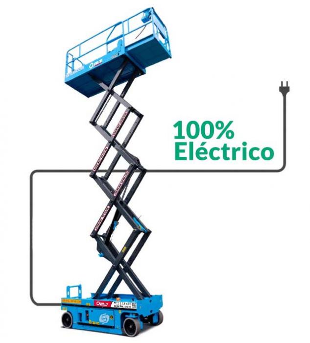 Opein | Alquiler y venta de tijera eléctrica Genie de 10 metros interior-exterior 450kg en Madrid, Canarias y Marruecos.