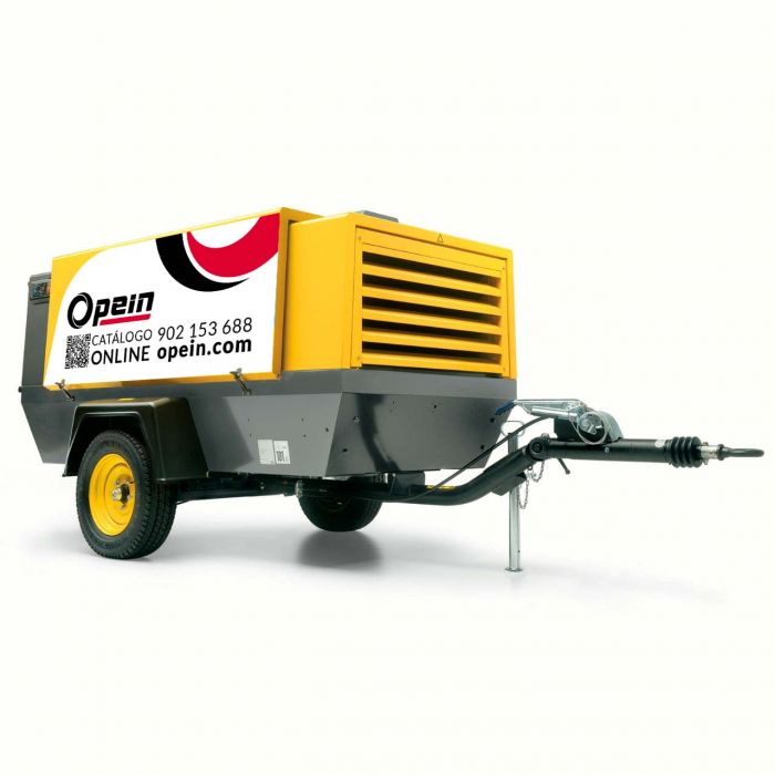 Opein | Alquiler y venta de compresor de aire diésel monofásico Atlas Copco xahs 186 eco, 168 litros, 12 bar en Canarias, Madrid y Marruecos.