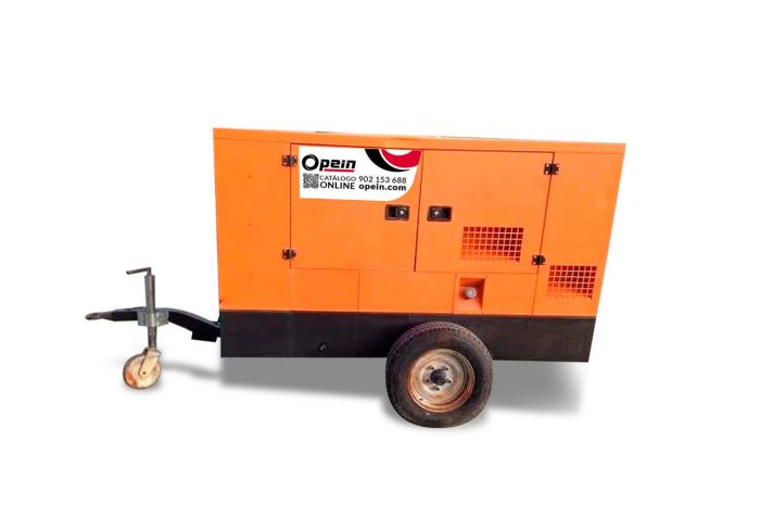 Opein | Alquiler y venta de generador eléctrico diésel 30 kva, motor Perkins de bajo consumo e insonorizado en Canarias, Madrid y Marruecos.