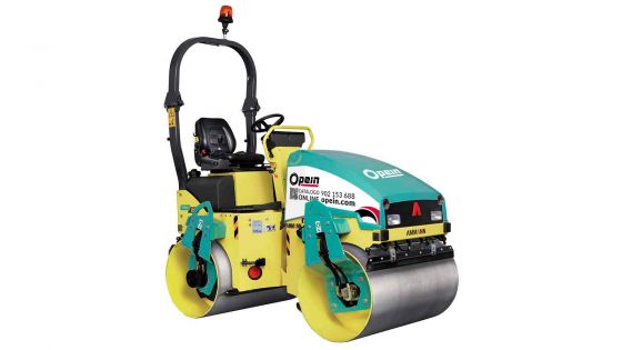 Opein | Alquiler y venta de rodillo compactador tándem Ammann 3000kg en Canarias, Madrid y Marruecos.