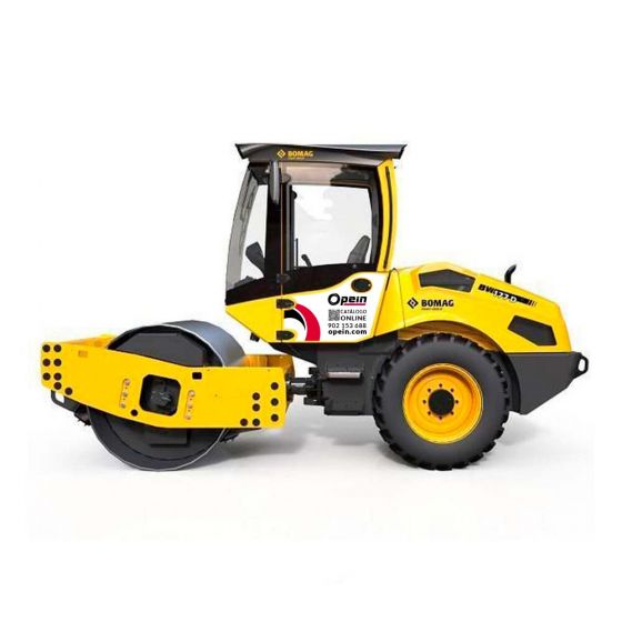 Opein | Alquiler y venta de rodillo compactador monocilíndrico para tierra Bomag 5000kg en Canarias, Madrid y Marruecos.