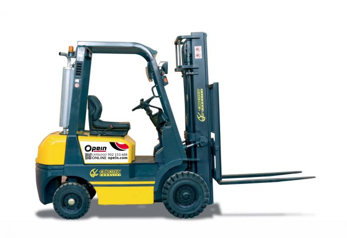 Opein | Alquiler y venta de Carretilla elevadora industrial diésel Euroyen FD25 2,5T sin matriculación en Canarias y Marruecos.