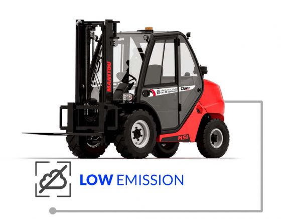 Opein | Alquiler y venta de Carretilla elevadora diésel todoterreno 4x4 Manitou 2,5T con matriculación en Madrid, Canarias y Marruecos.