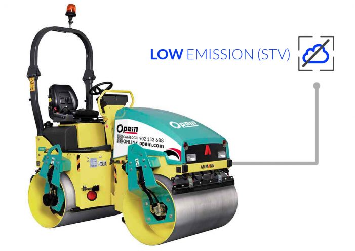 Opein | Alquiler y venta de rodillo compactador tándem Ammann 3000kg STV diésel en Canarias, Madrid y Marruecos.