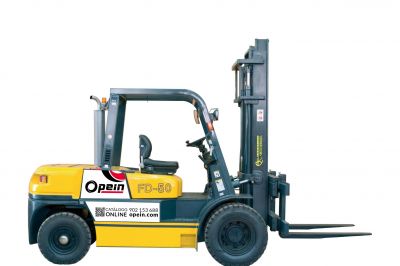 Opein | Alquiler y venta de Carretilla elevadora industrial diésel Euroyen FD60 6,0T con matriculación en Canarias, Madrid y Marruecos.