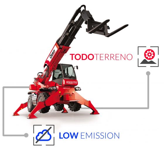 Opein | Alquiler y venta de Manipulador telescópico todoterreno 4x4 Manitou MRT 1840 18M en Canarias, Madrid y Marruecos.