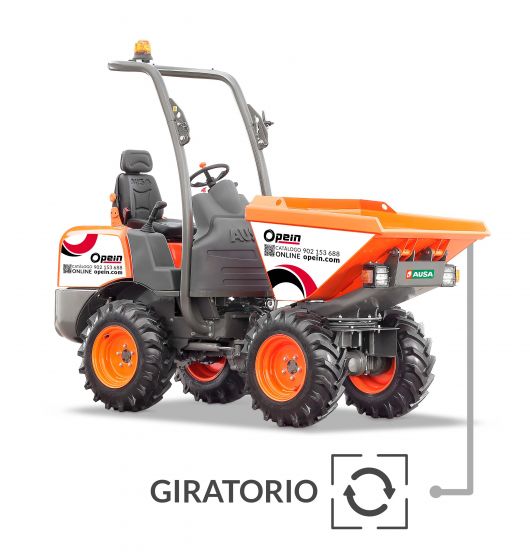 Opein | Alquiler y venta de dumper articulado giratorio 4x4 Ausa D100AHG 1000KG en Canarias, Madrid y Marruecos.