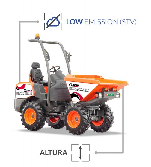 Opein | Alquiler y venta de dumper articulado giratorio 4x4 Ausa D100AHA 1000KG STV en Canarias, Madrid y Marruecos.