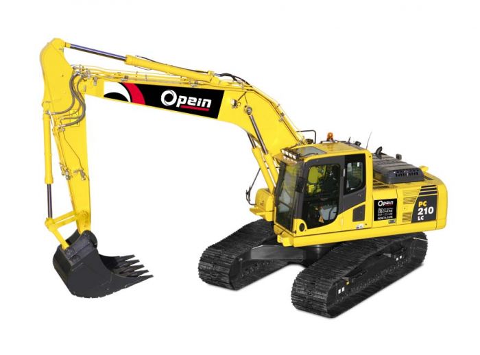 Opein | Alquiler y venta de excavadora diésel Komatsu PC210LC8 22,0T en Canarias, Madrid y Marruecos.