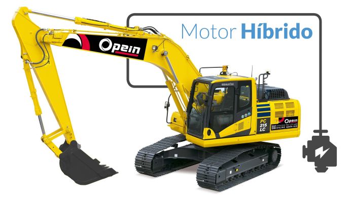 Opein | Alquiler y venta de excavadora híbrida Komatsu HB215LC3 23,0T en Canarias, Madrid y Marruecos.