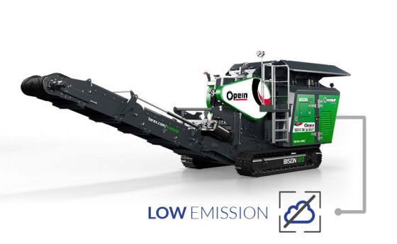 Opein | Alquiler y venta de machacadora móvil para reciclaje Terex Bison 120 2,3M3 STIV en Canarias, Madrid y Marruecos.