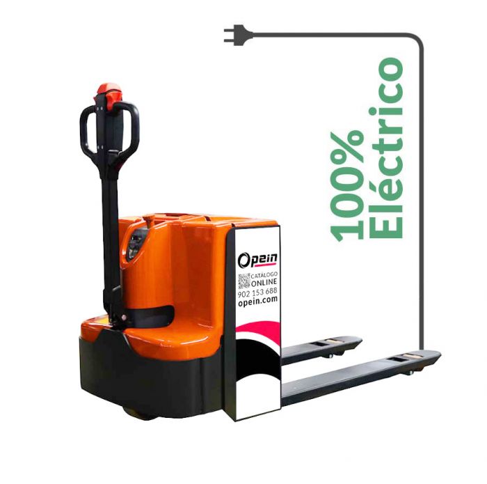 Opein | Alquiler y venta de Transpaleta eléctrica industrial Neipo PTE18L 1,8T en Canarias y Marruecos.