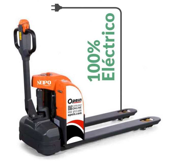 Opein | Alquiler y venta de Transpaleta eléctrica industrial Manitou EP15 1,5T en Madrid, Canarias y Marruecos.