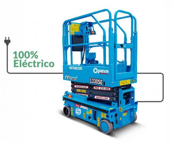 Opein | Alquiler y venta de plataforma elevadora de tijera eléctrica Sinoboom de 6 metros interior 240kg en Madrid, Canarias y Marruecos.
