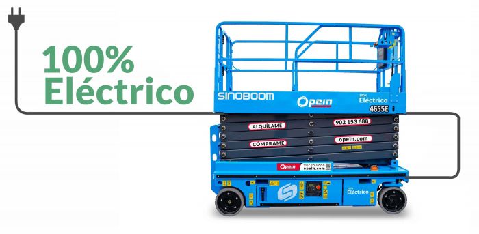 Opein | Alquiler y venta de elevador de tijera eléctrica Sinoboom 4655e de 16 metros interior-exterior 227kg en Madrid, Canarias y Marruecos.