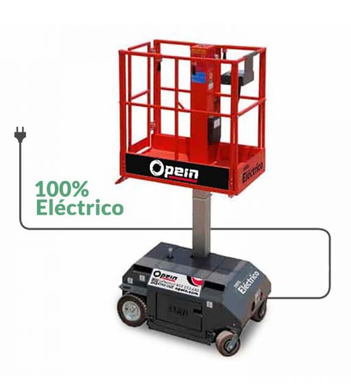 Opein | Alquiler y venta de plataforma elevadora unipersonal eléctrica Braviisol LUI MINI 220 interior 42m 180kg en Canarias y Madrid.