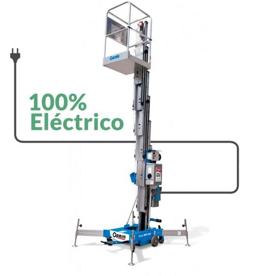 Opein | Alquiler y venta de plataforma elevadora unipersonal eléctrica Genie AWP-36S 13m 159kg en Canarias, Madrid y Marruecos.