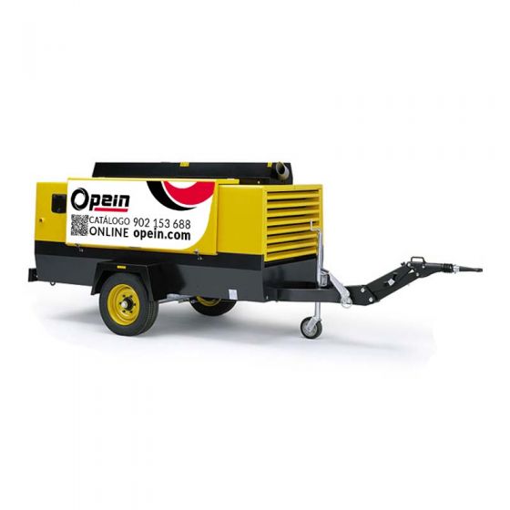Opein | Alquiler y venta de compresor de aire diésel trifásico Atlas Copco xahs 236, 289 litros, 12 bar en Canarias, Madrid y Marruecos.