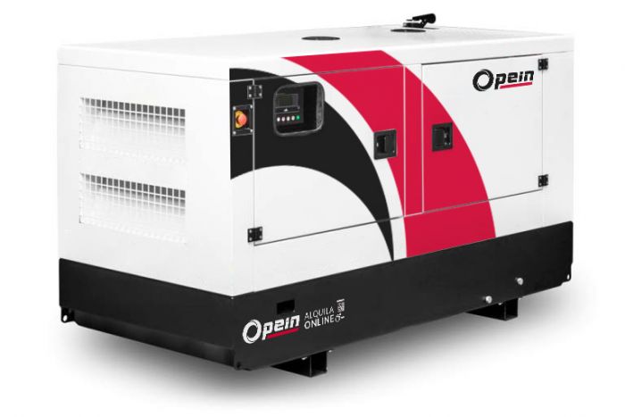Opein | Alquiler y venta de grupo electrógeno diésel 20 kva, motor Perkins de bajo consumo e insonorizado en Canarias, Madrid y Marruecos.