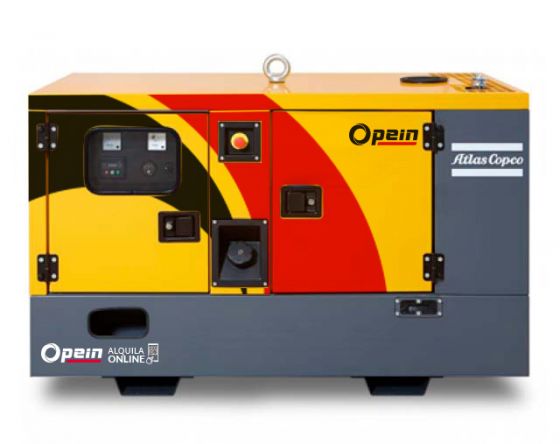Opein | Alquiler y venta de grupo electrógeno diésel Atlas Copco Qes 40 kva, motor Kubota de bajo consumo e insonorizado en Canarias, Madrid y Marruecos.