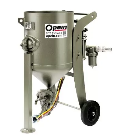Opein | Alquiler y venta de máquina de chorro de arena 200L 12 Bar en Canarias, Madrid y Marruecos.