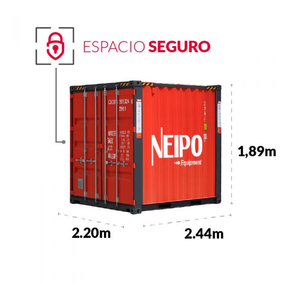 Opein | Alquiler de contenedores marítimos de 9 pies, trastero para almacenaje en Canarias, Madrid con la mejor calidad precio.