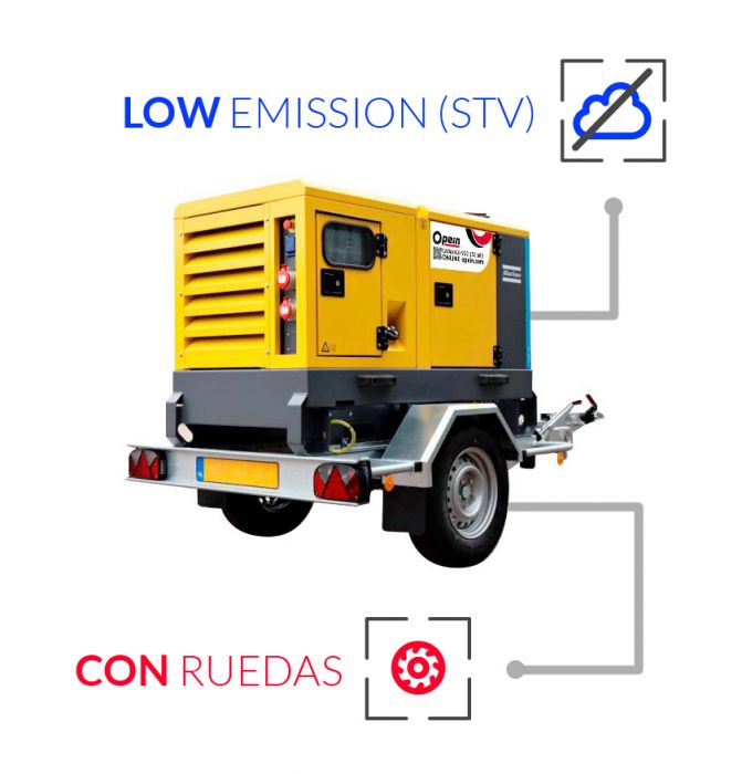 Opein | Alquiler y venta de generador eléctrico diésel 20 kva y motor Kubota de bajo consumo en Canarias, Madrid y Marruecos.