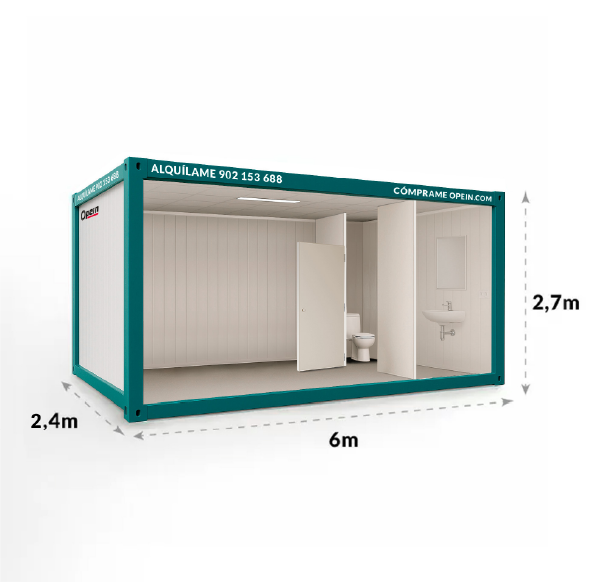 Opein | Alquiler y venta de módulos prefabricados diáfanos con baños laterales o centrales en Canarias y Madrid con la mejor calidad precio.