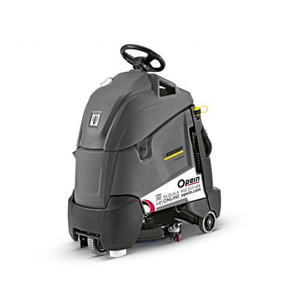 Opein | Alquiler y venta de fregadora (persona a bordo) Karcher 50cm con batería de 36v en Canarias, Madrid y Marruecos.