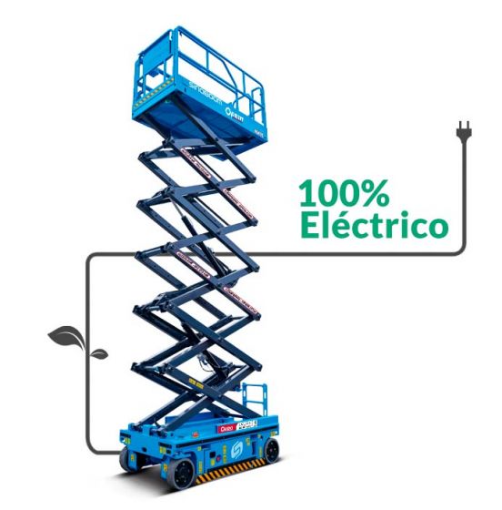Opein | Alquiler y venta de elevador de tijera eléctrica Sinoboom 4047E de 14 metros interior-exterior 320kg en Canarias, Madrid y Marruecos.