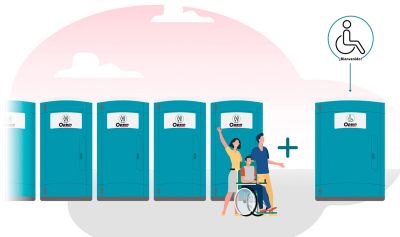 Calculadora de baños portátiles ¿Cuántos baños químicos necesito en mi evento/obra?