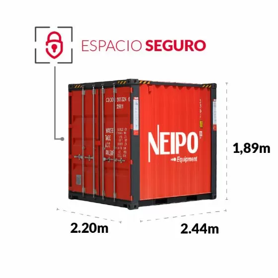 Opein | Alquiler de contenedores marítimos de 9 pies, trastero para almacenaje en Canarias, Madrid con la mejor calidad precio.