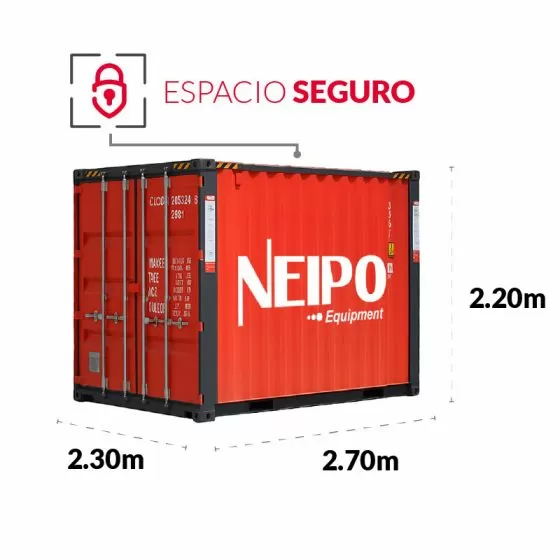 Opein | Alquiler de contenedores marítimos de 9 pies, trastero para almacenaje en Canarias, Madrid con la mejor calidad precio.